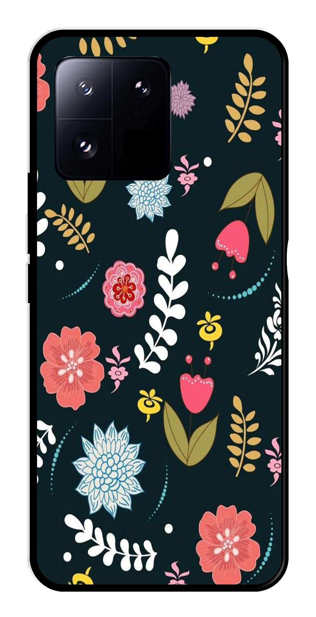 Floral Pattern2 Metal Mobile Case for Xiaomi 13 Pro 5G   (Design No -12)