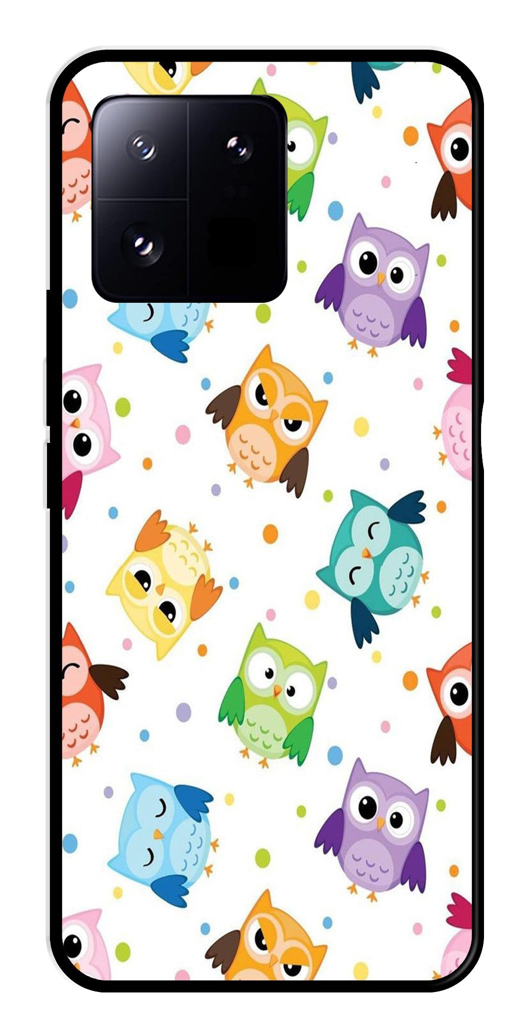 Owls Pattern Metal Mobile Case for Xiaomi 13 Pro 5G   (Design No -20)