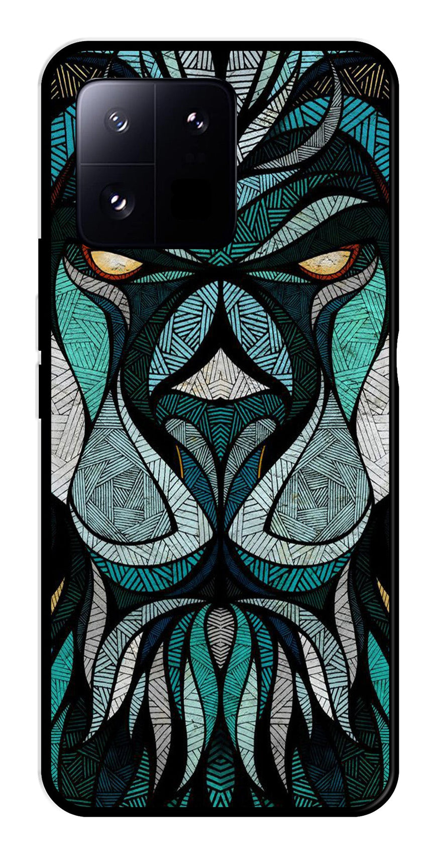 Lion Pattern Metal Mobile Case for Xiaomi 13 Pro 5G   (Design No -40)