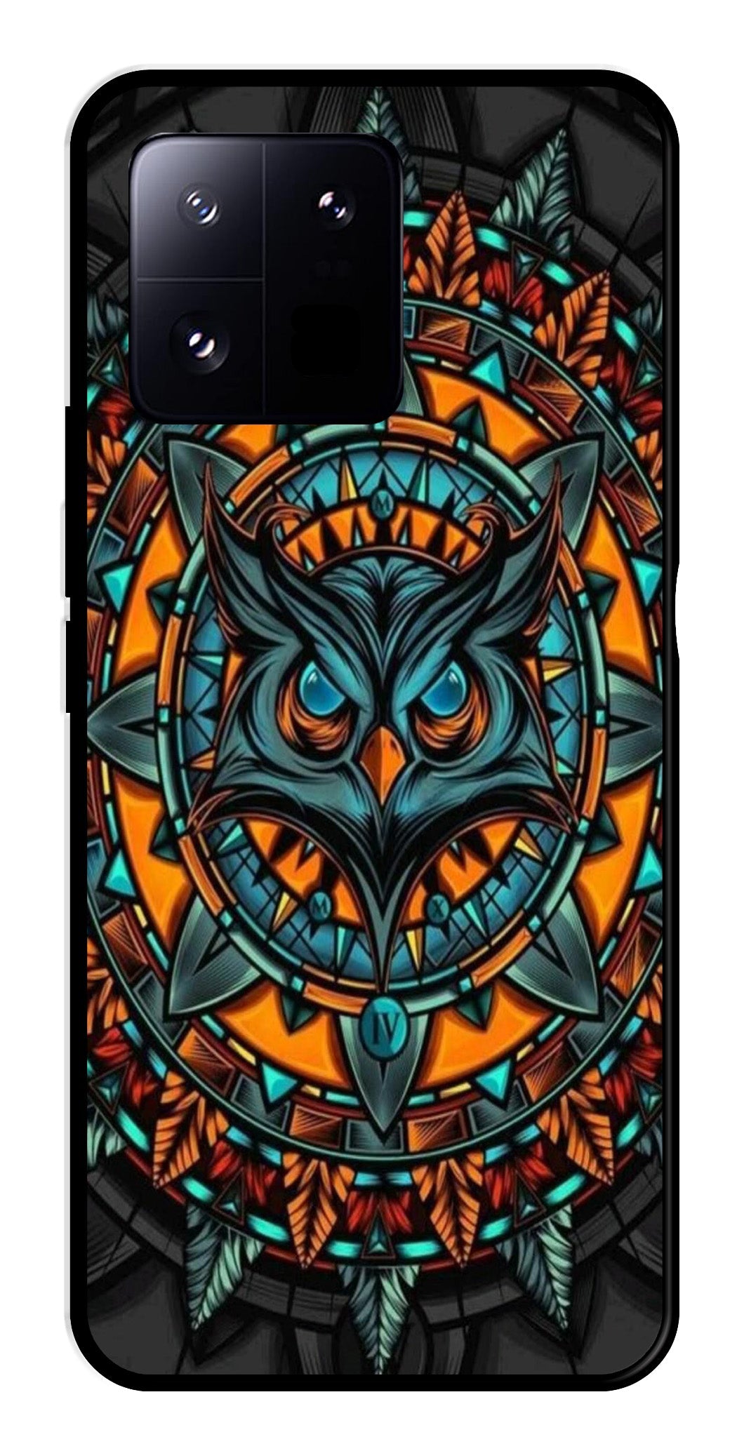 Owl Pattern Metal Mobile Case for Xiaomi 13 Pro 5G   (Design No -42)