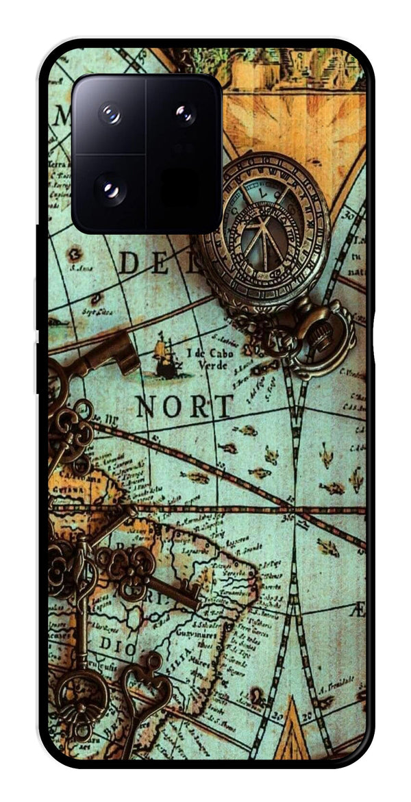 Map Design Metal Mobile Case for Xiaomi 13 Pro 5G   (Design No -54)