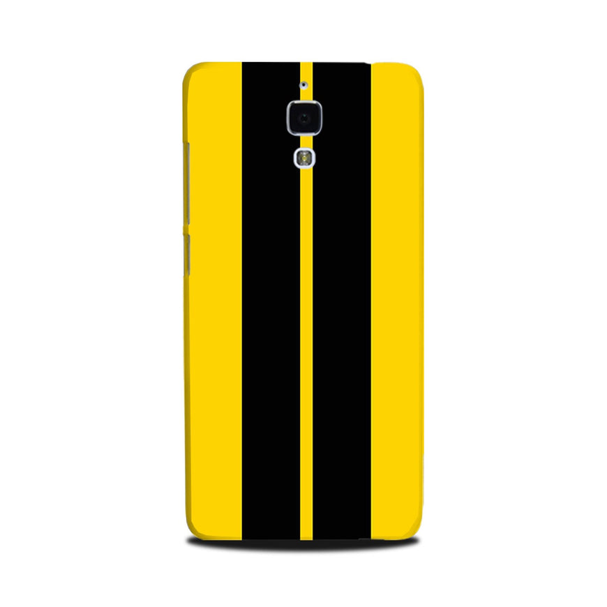 Black Yellow Pattern Mobile Back Case for Mi 4  (Design - 377)