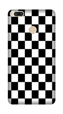 Black White Boxes Mobile Back Case for Mi A1  (Design - 372)
