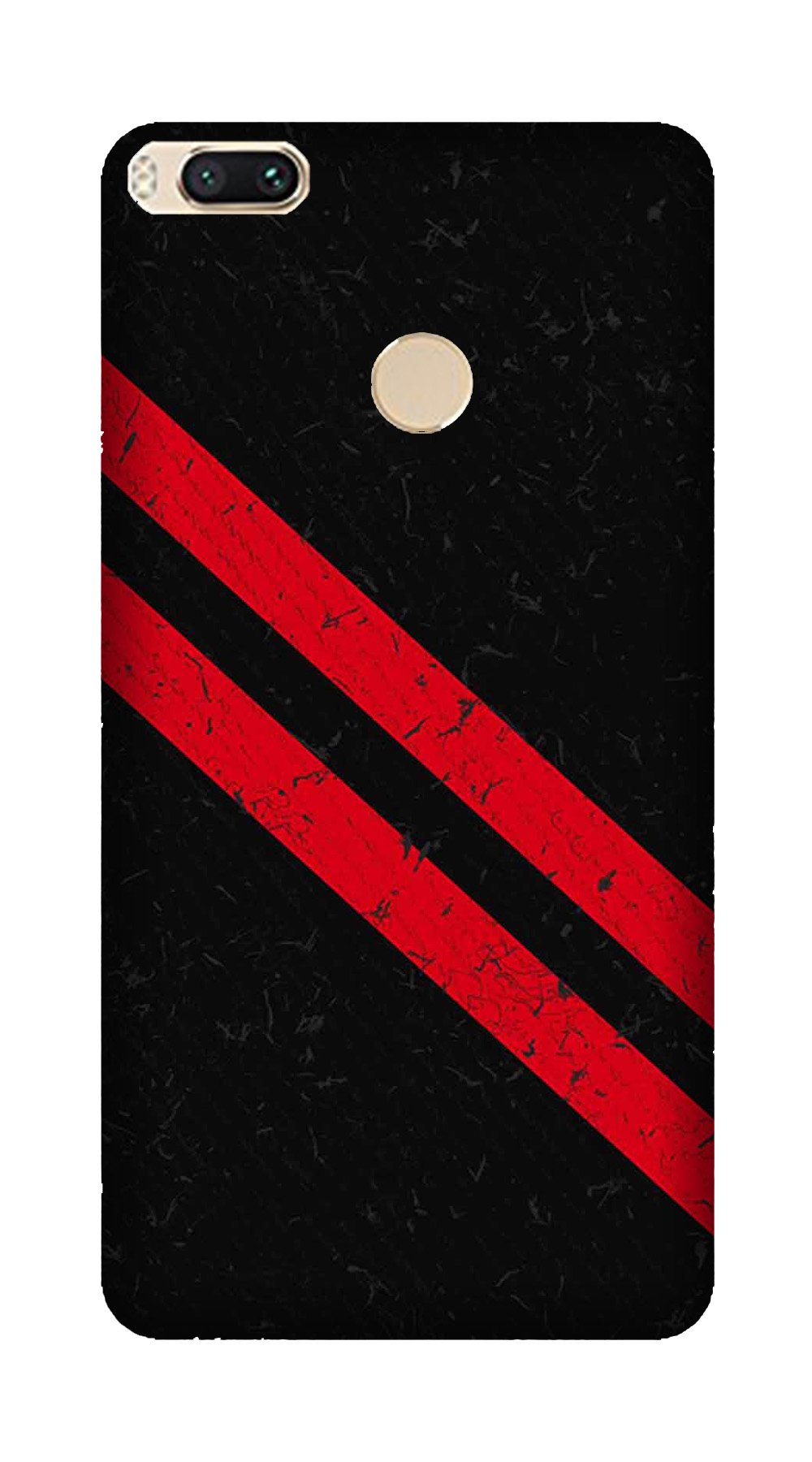 Black Red Pattern Mobile Back Case for Mi A1  (Design - 373)