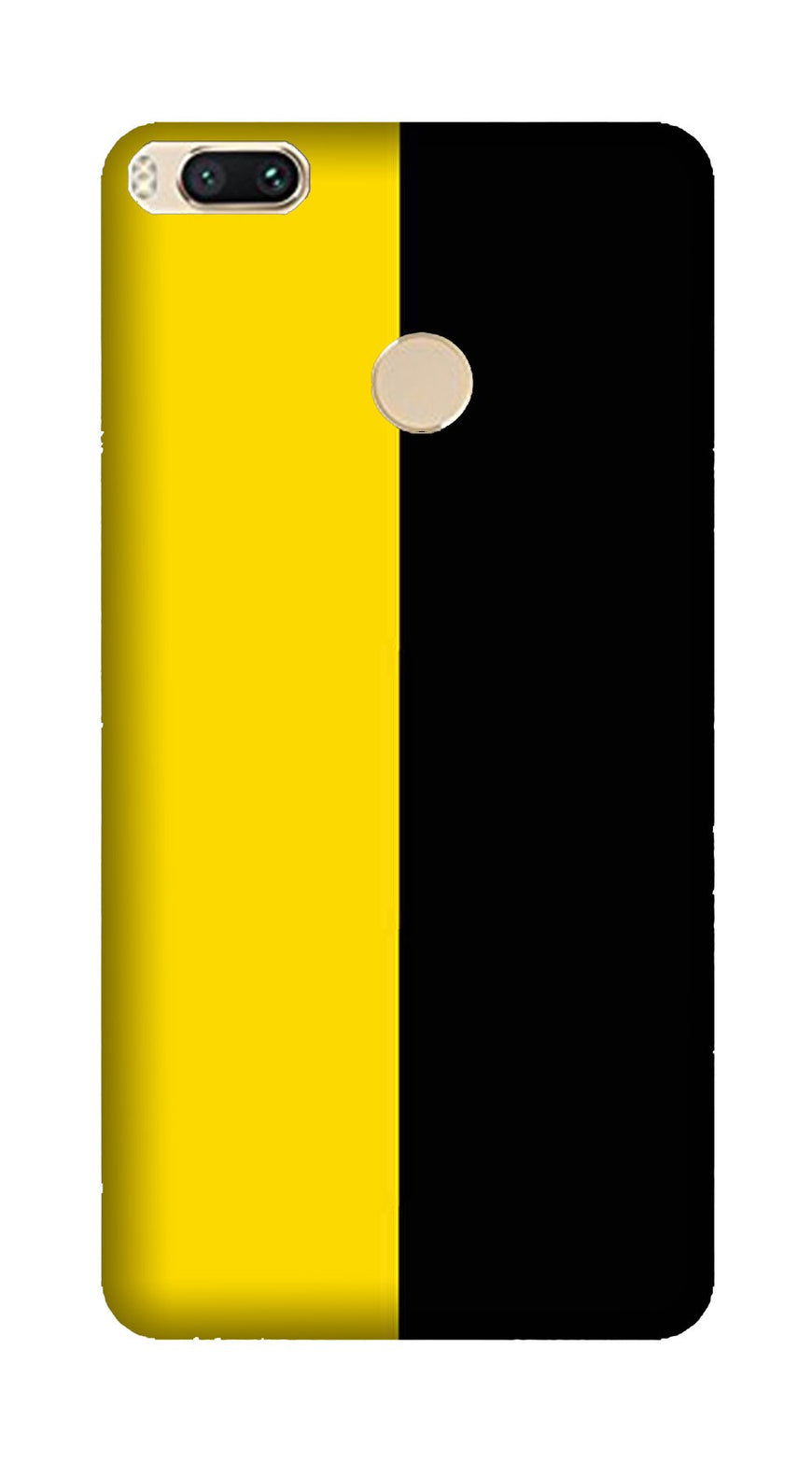 Black Yellow Pattern Mobile Back Case for Mi A1  (Design - 397)