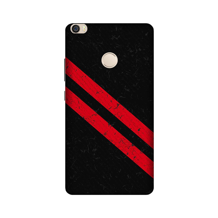 Black Red Pattern Mobile Back Case for Mi Max / Max Prime  (Design - 373)