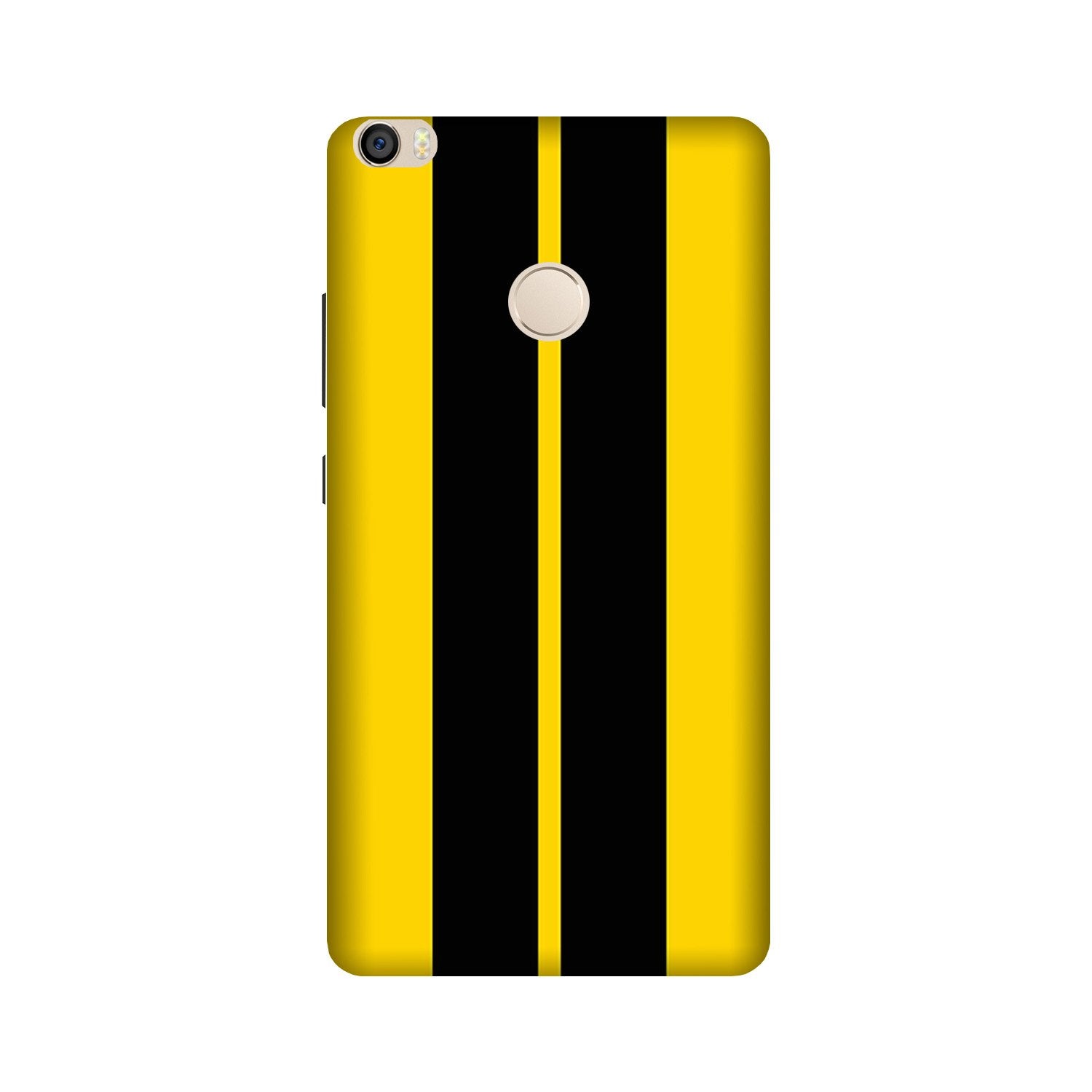 Black Yellow Pattern Mobile Back Case for Mi Max 2  (Design - 377)