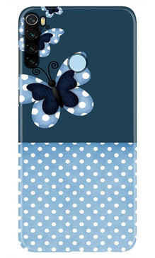 White dots Butterfly Mobile Back Case for Xiaomi Redmi Note 8 (Design - 31)