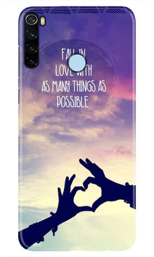 Fall in love Mobile Back Case for Xiaomi Redmi Note 8 (Design - 50)