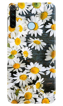 White flowers2 Mobile Back Case for Xiaomi Redmi Note 8 (Design - 62)