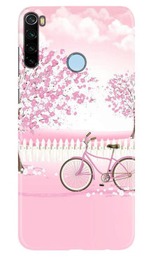 Pink Flowers Cycle Mobile Back Case for Xiaomi Redmi Note 8  (Design - 102)