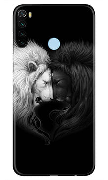 Dark White Lion Mobile Back Case for Xiaomi Redmi Note 8  (Design - 140)