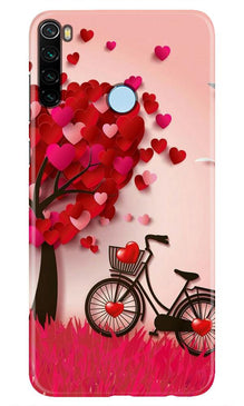 Red Heart Cycle Mobile Back Case for Xiaomi Redmi Note 8 (Design - 222)