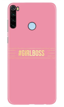 Girl Boss Pink Mobile Back Case for Xiaomi Redmi Note 8 (Design - 263)