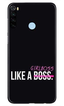 Like a Girl Boss Mobile Back Case for Xiaomi Redmi Note 8 (Design - 265)