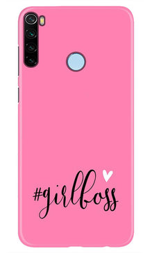 Girl Boss Pink Mobile Back Case for Xiaomi Redmi Note 8 (Design - 269)