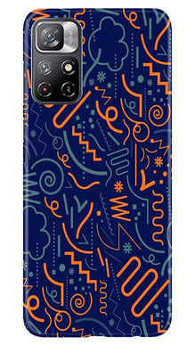 Line Art Baground Mobile Back Case for Redmi Note 11 (Design - 26)