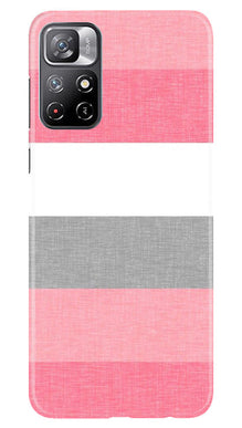 Pink white pattern Mobile Back Case for Redmi Note 11 (Design - 55)