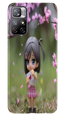 Cute Girl Mobile Back Case for Redmi Note 11 (Design - 92)