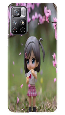 Cute Girl Mobile Back Case for Redmi Note 11 (Design - 92)
