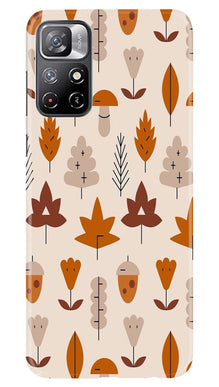 Leaf Pattern Art Mobile Back Case for Redmi Note 11  (Design - 132)