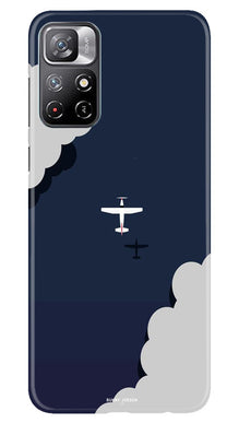 Clouds Plane Mobile Back Case for Redmi Note 11 (Design - 165)