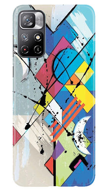 Modern Art Mobile Back Case for Redmi Note 11 (Design - 203)