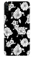White flowers Black Background Case for Xiaomi Redmi Note 8