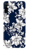 White flowers Blue Background Case for Xiaomi Redmi Note 8