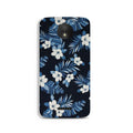 White flowers Blue Background2 Case for Moto C Plus