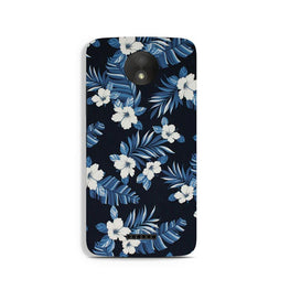 White flowers Blue Background2 Case for Moto C