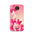 White Pick Butterflies Case for Moto C