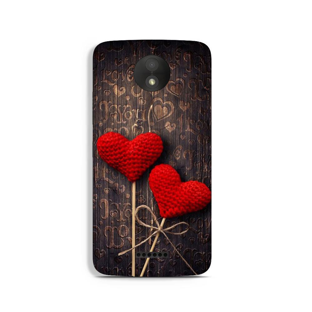 Red Hearts Case for Moto C Plus