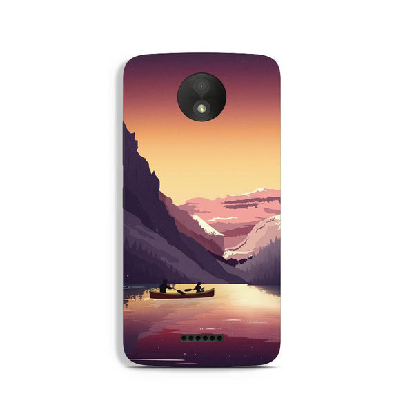 Mountains Boat Case for Moto C Plus (Design - 181)