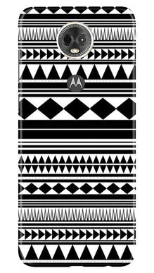 Black white Pattern Mobile Back Case for Moto E5 Plus (Design - 5)