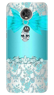 Shinny Blue Background Mobile Back Case for Moto E5 Plus (Design - 32)