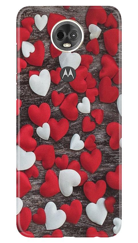 Red White Hearts Case for Moto E5 Plus  (Design - 105)