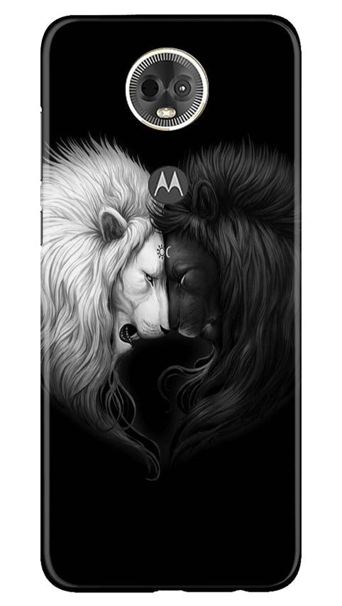 Dark White Lion Case for Moto E5 Plus  (Design - 140)