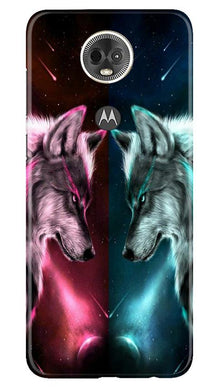 Wolf fight Mobile Back Case for Moto E5 Plus (Design - 221)