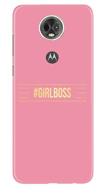 Girl Boss Pink Mobile Back Case for Moto E5 Plus (Design - 263)