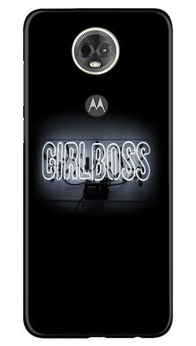 Girl Boss Black Mobile Back Case for Moto E5 Plus (Design - 268)