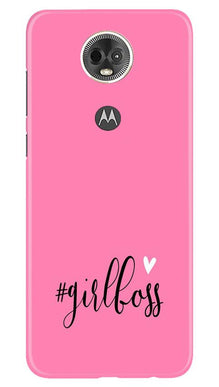Girl Boss Pink Mobile Back Case for Moto E5 Plus (Design - 269)