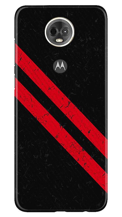 Black Red Pattern Mobile Back Case for Moto E5 Plus (Design - 373)