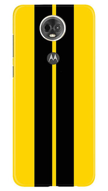 Black Yellow Pattern Mobile Back Case for Moto E5 Plus (Design - 377)
