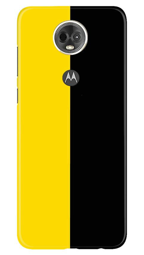 Black Yellow Pattern Mobile Back Case for Moto E5 Plus (Design - 397)