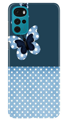 White dots Butterfly Mobile Back Case for Moto G22 (Design - 31)