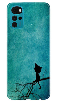 Moon cat Mobile Back Case for Moto G22 (Design - 70)