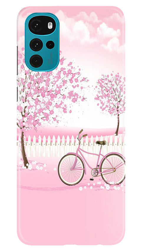 Pink Flowers Cycle Case for Moto G22(Design - 102)