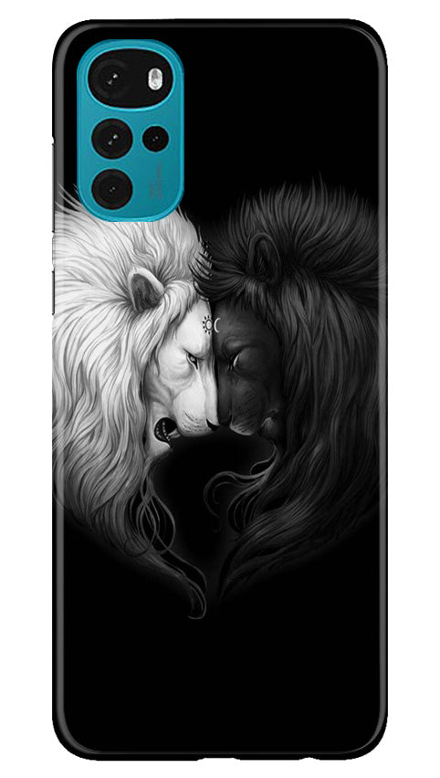 Dark White Lion Case for Moto G22(Design - 140)