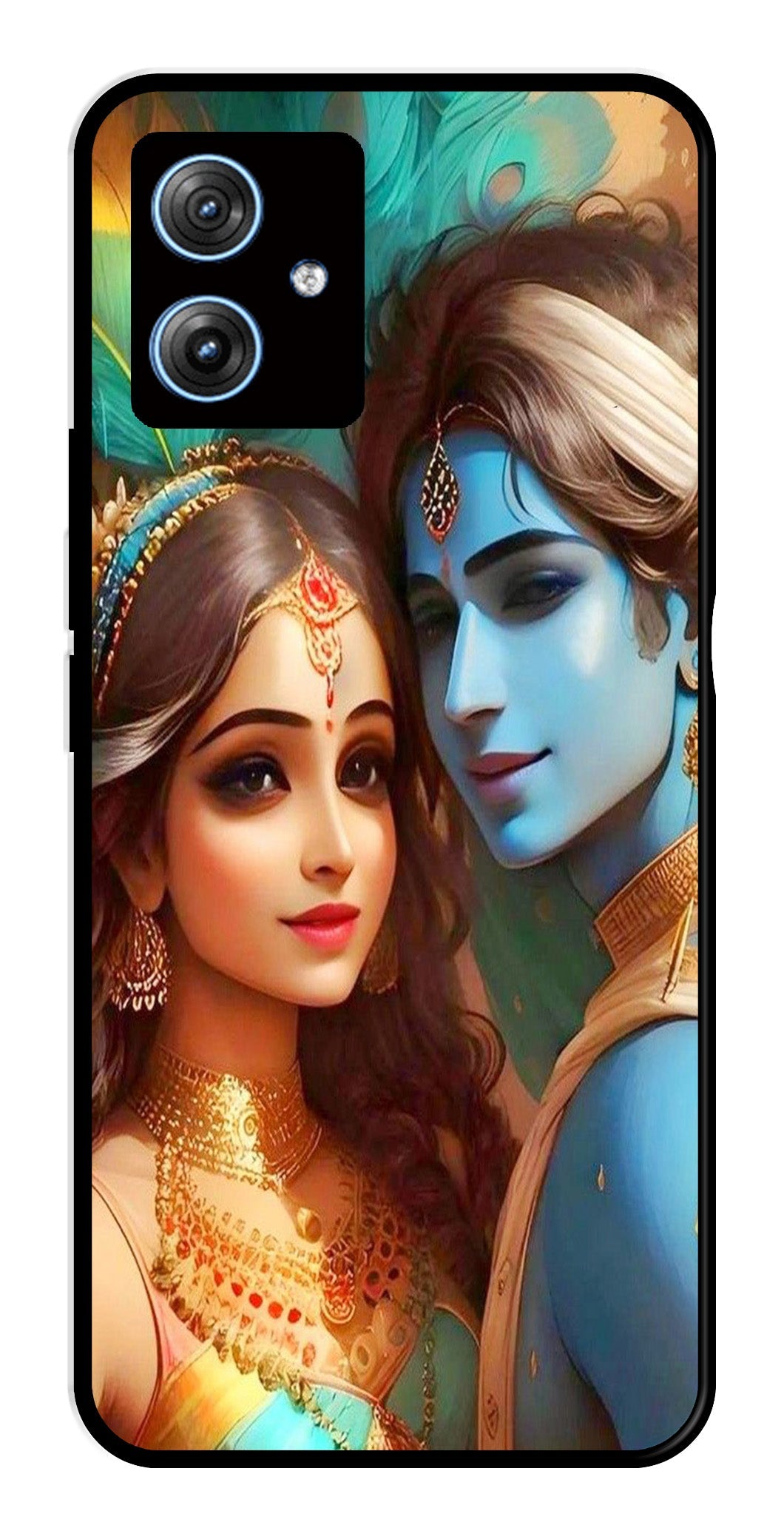 Lord Radha Krishna Metal Mobile Case for Moto G54 5G   (Design No -01)